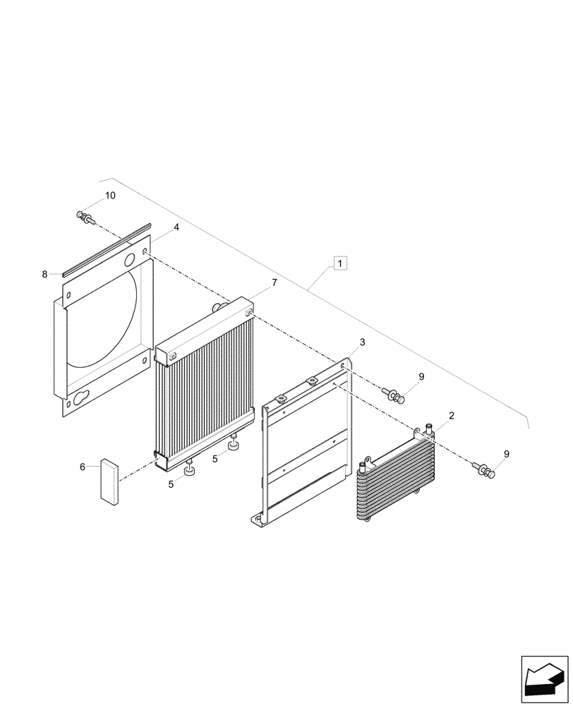 Схема запчастей Case CX17C - (10.400.010) - RADIATOR, COMPONENTS (10) - ENGINE