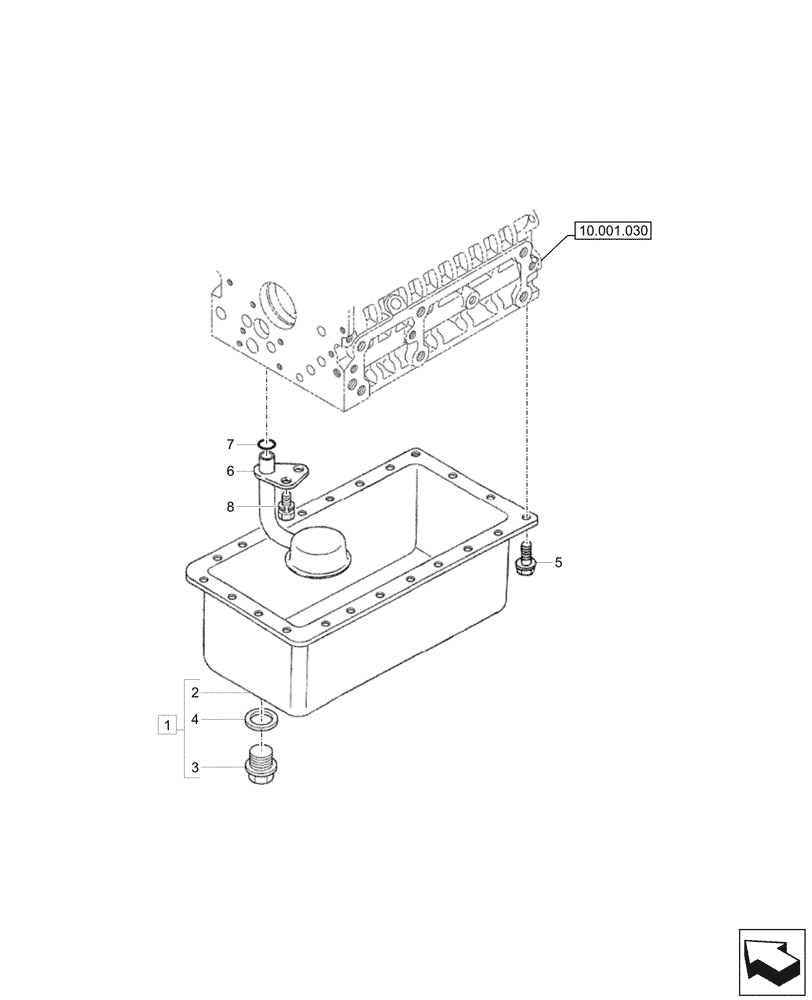 Схема запчастей Case CX17C - (10.102.010) - ENGINE OIL PAN (10) - ENGINE
