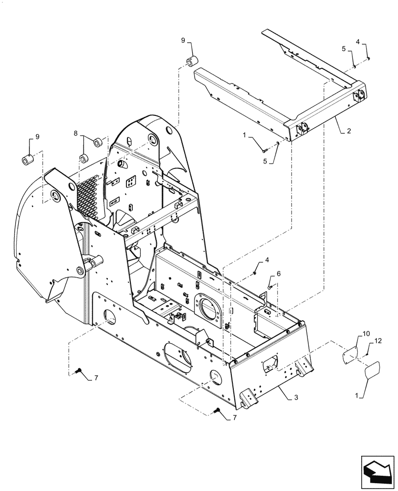Схема запчастей Case SR220 - (39.100.AB[01]) - CHASSIS (SR220, SR250) (39) - FRAMES AND BALLASTING