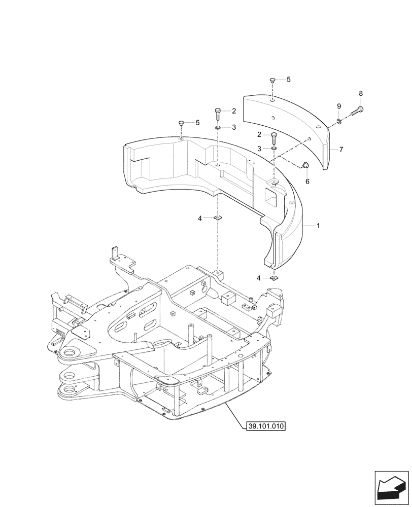 Схема запчастей Case CX37C - (39.140.010) - VAR - 747995, 747996 - COUNTERWEIGHT (39) - FRAMES AND BALLASTING