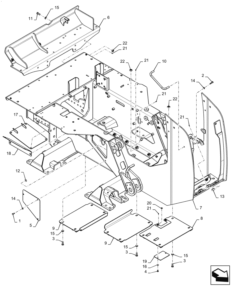 Схема запчастей Case 850M LT - (39.100.010) - MAIN FRAME LT (39) - FRAMES AND BALLASTING