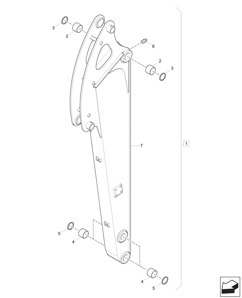 Схема запчастей Case CX37C - (84.912.020) - VAR - 405017, 405018 - LONG DIPPER (1.6M) (84) - BOOMS, DIPPERS & BUCKETS