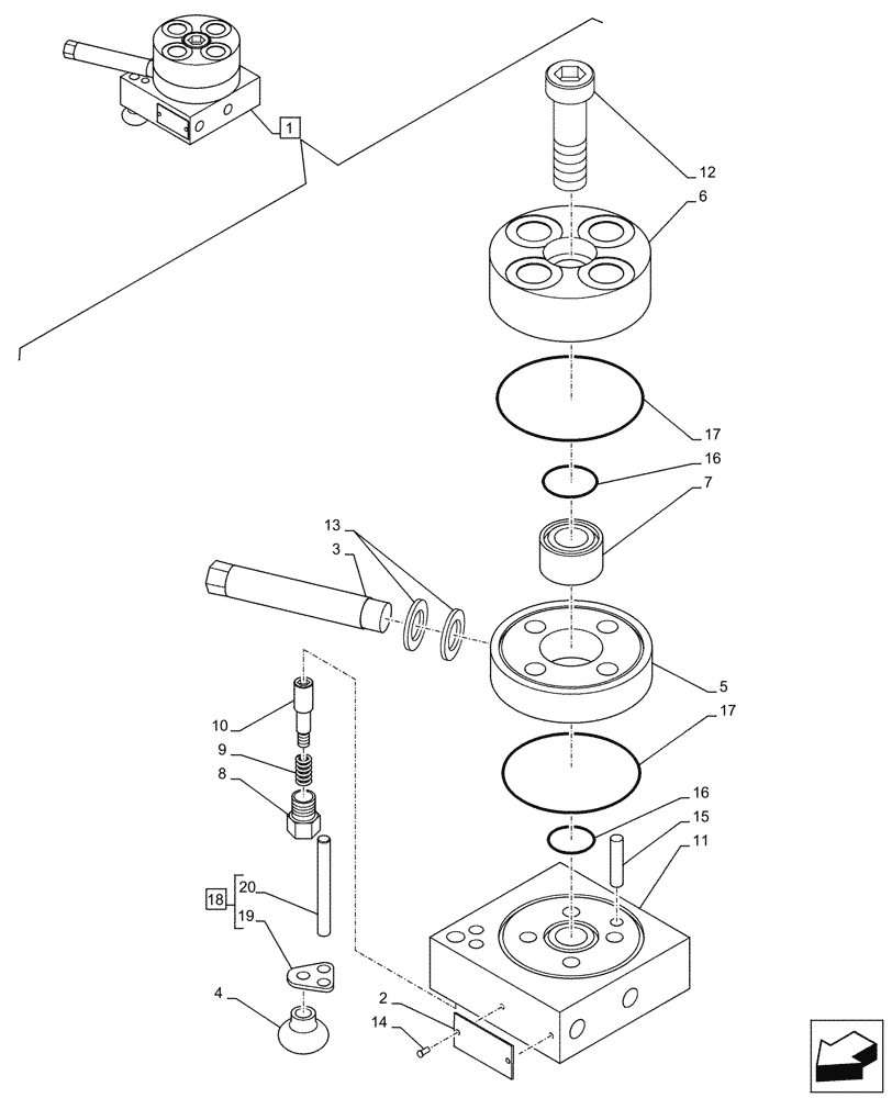 Схема запчастей Case CX750D RTC ME - (35.359.070) - VAR - 461558 - VALVE, SELECTOR, CONTROL PATTERN SELECTION, COMPONENTS (35) - HYDRAULIC SYSTEMS