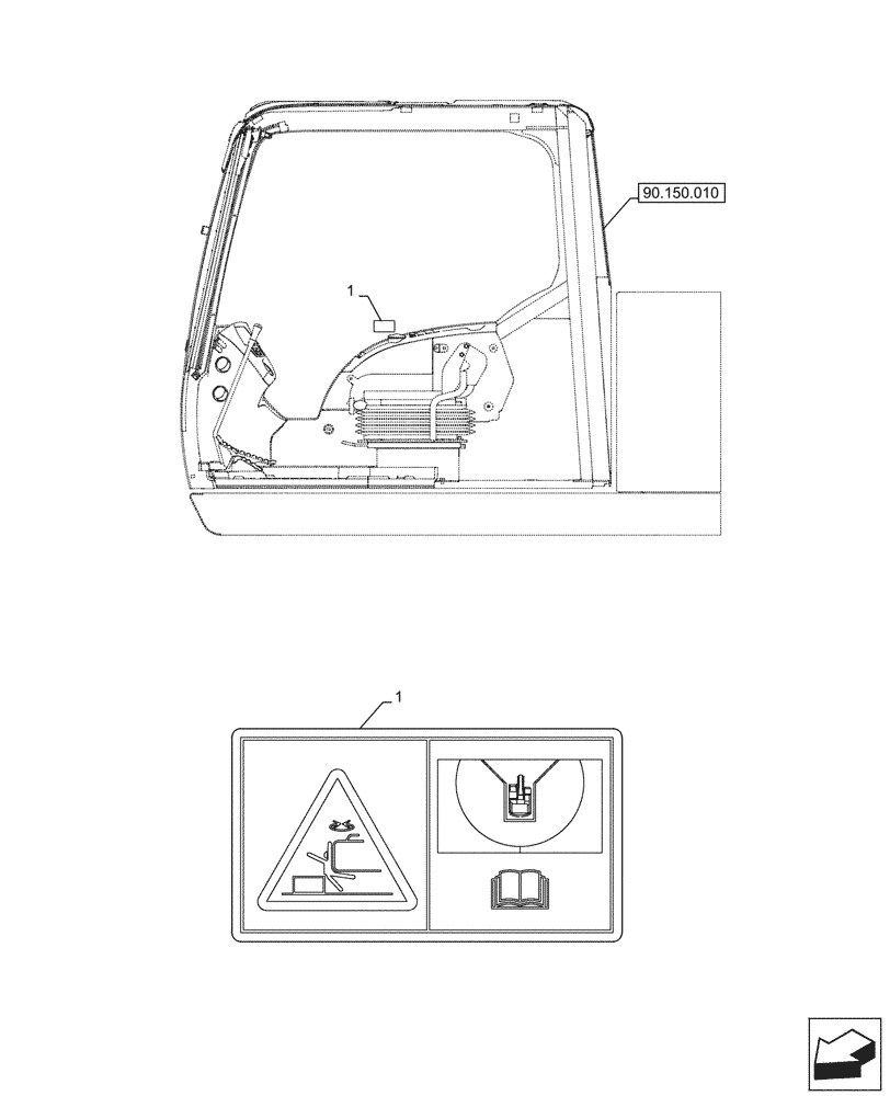 Схема запчастей Case CX750D RTC ME - (90.108.010) - WARNING, DECALS (90) - PLATFORM, CAB, BODYWORK AND DECALS
