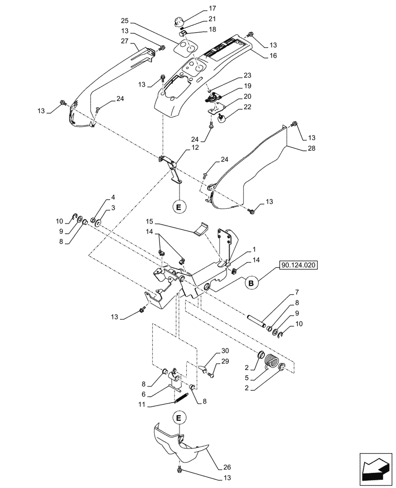 Схема запчастей Case CX750D RTC ME - (90.160.030) - VAR - 488035, 781277 - CONSOLE, SIDE PANEL, RH (90) - PLATFORM, CAB, BODYWORK AND DECALS