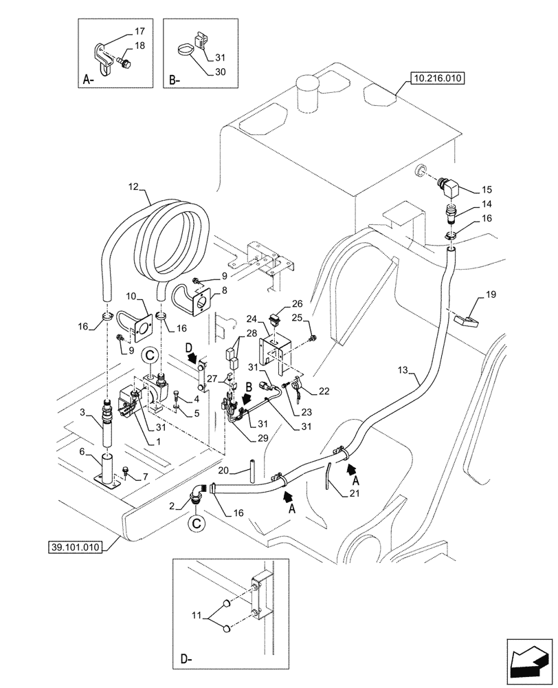 Схема запчастей Case CX750D RTC ME - (10.210.010) - VAR - 481257 - FUEL TRANSFER PUMP, SUPPLY LINES (10) - ENGINE