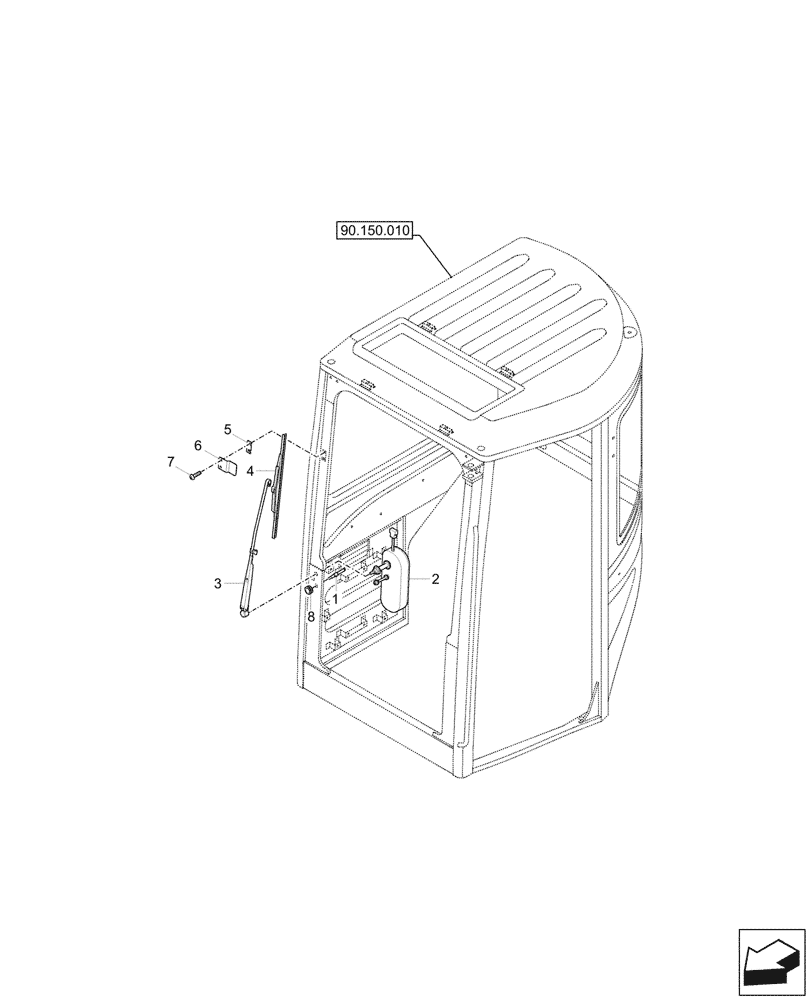 Схема запчастей Case CX37C - (55.518.010) - WINDSHIELD WIPER, MOTOR, CAB (55) - ELECTRICAL SYSTEMS