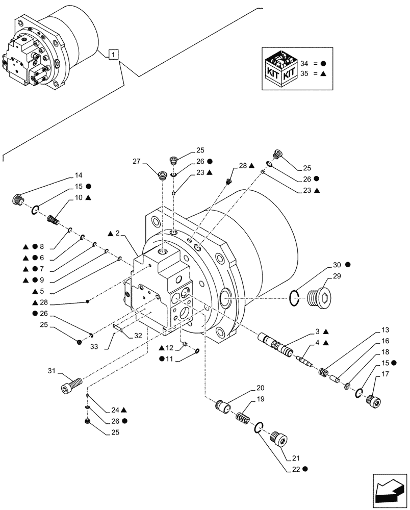 Схема запчастей Case CX750D RTC ME - (35.353.020) - TRAVEL MOTOR & REDUCTION GEAR, COMPONENTS (35) - HYDRAULIC SYSTEMS