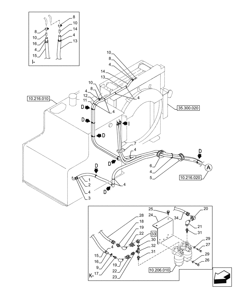Схема запчастей Case CX750D RTC ME - (10.216.030) - FUEL LINE (10) - ENGINE