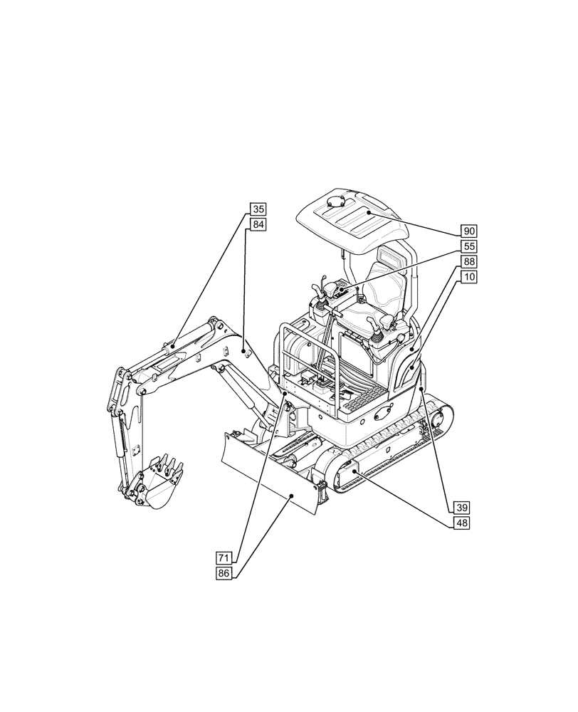 Схема запчастей Case CX17C - (00.000.00) - PICTORIAL INDEX - MAIN SECTIONS (00) - GENERAL & PICTORIAL INDEX