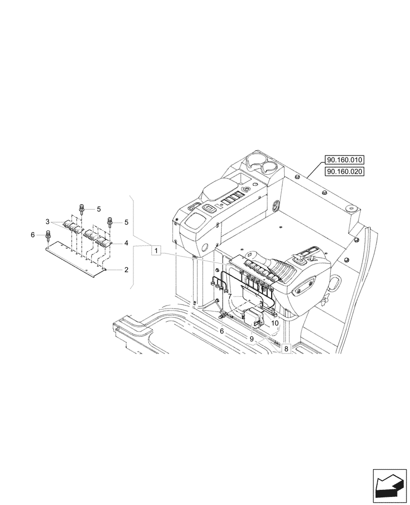 Схема запчастей Case CX37C - (55.100.010) - RELAY, FUSE BOX (55) - ELECTRICAL SYSTEMS