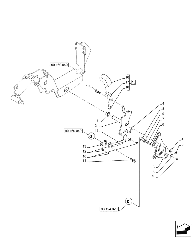 Схема запчастей Case CX750D RTC ME - (90.160.050) - VAR - 488035, 781277 - CONSOLE, SIDE PANEL, LH (90) - PLATFORM, CAB, BODYWORK AND DECALS