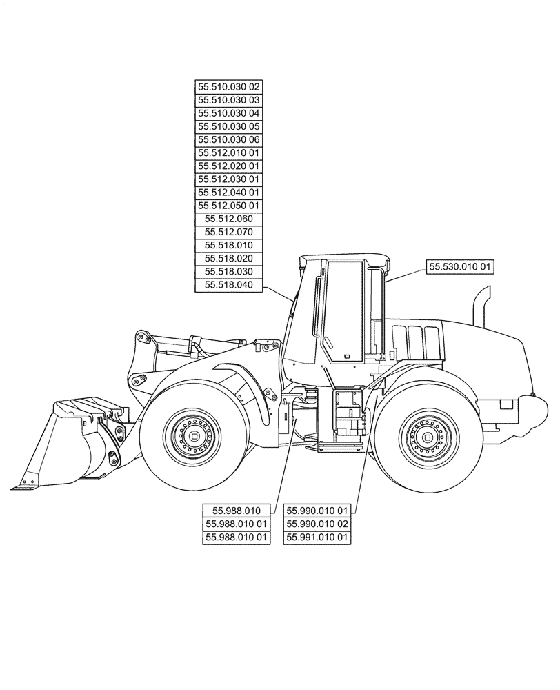 Схема запчастей Case 821G - (55.000.00[02]) - SECTION INDEX - ELECTRICAL SYSTEMS (55) - ELECTRICAL SYSTEMS