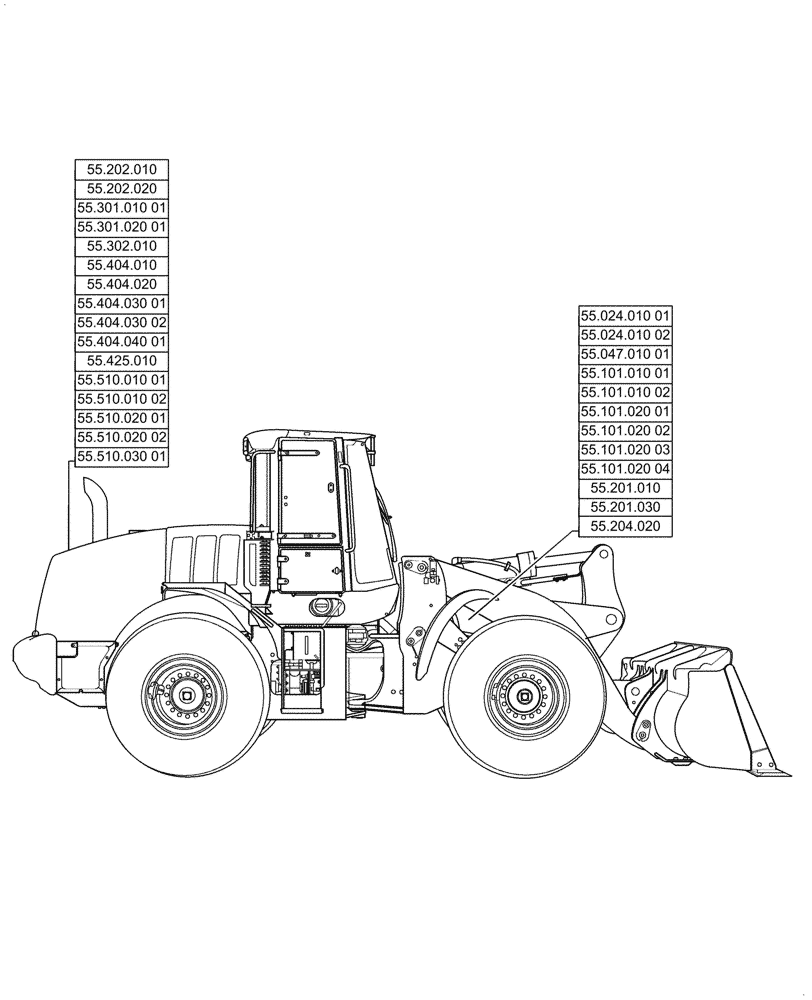 Схема запчастей Case 821G - (55.000.00[01]) - SECTION INDEX - ELECTRICAL SYSTEMS (55) - ELECTRICAL SYSTEMS