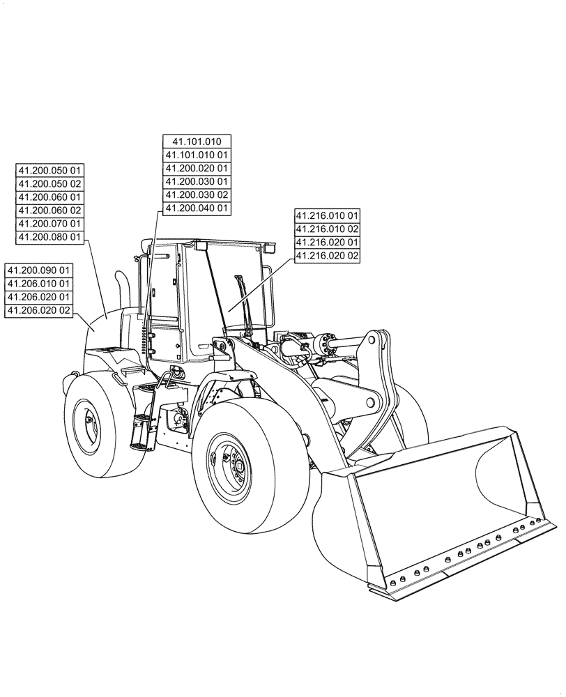 Схема запчастей Case 821G - (41.000.00) - SECTION INDEX - STEERING (41) - STEERING