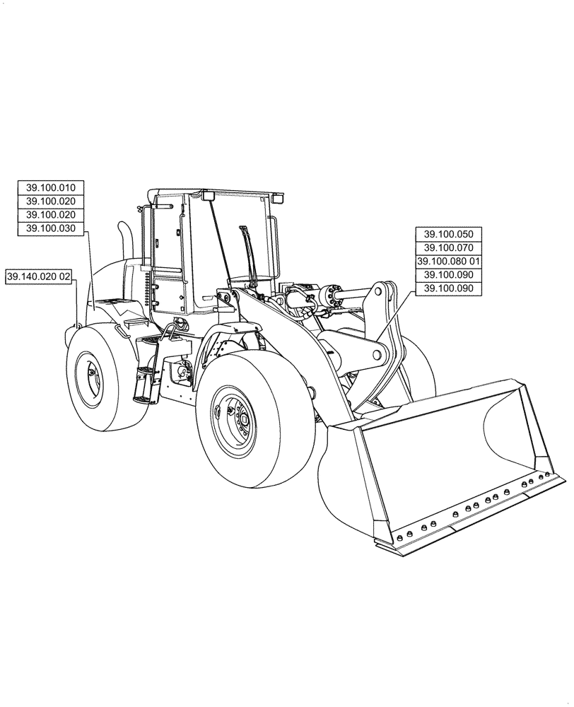 Схема запчастей Case 821G - (00.000.39) - PICTORIAL INDEX - FRAMES AND BALLASTING (00) - GENERAL & PICTORIAL INDEX