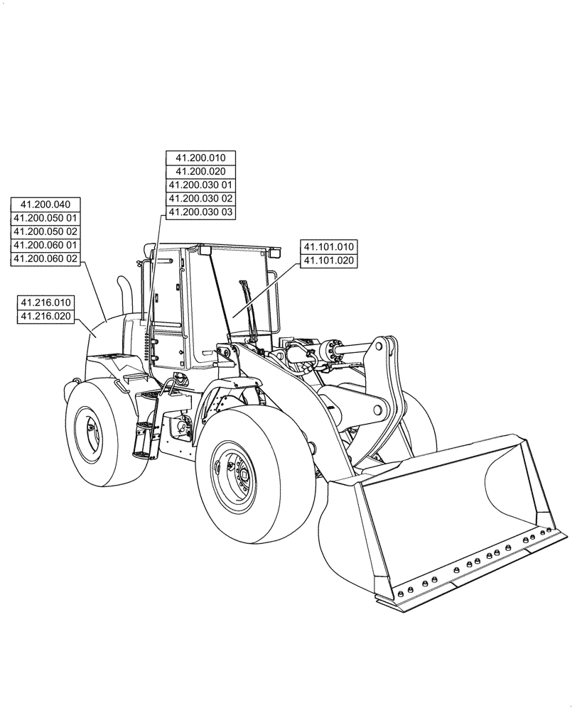 Схема запчастей Case 721G - (41.000.00) - SECTION INDEX - STEERING (41) - STEERING
