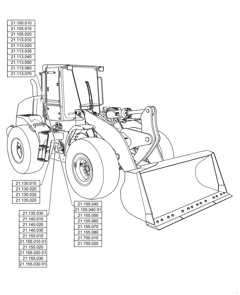 Схема запчастей Case 921G - (21.000.00) - SECTION INDEX - TRANSMISSION (21) - TRANSMISSION