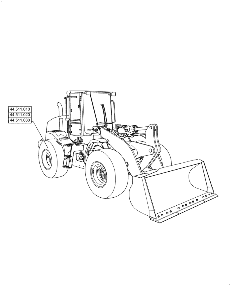 Схема запчастей Case 721G - (44.000.00[01]) - SECTION INDEX - WHEELS (44) - WHEELS