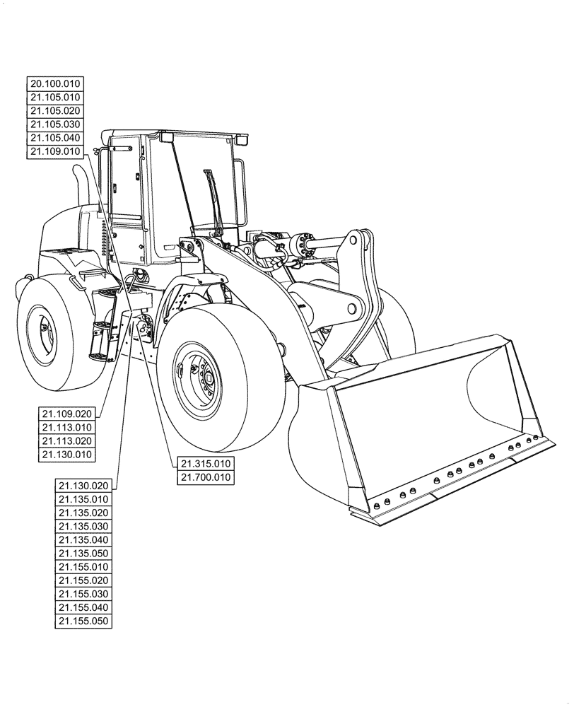 Схема запчастей Case 1021G - (21.000.00) - SECTION INDEX - TRANSMISSION (21) - TRANSMISSION