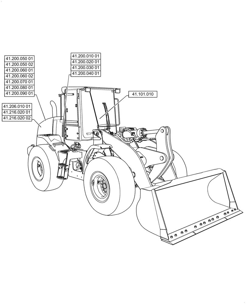 Схема запчастей Case 1021G - (41.000.00) - SECTION INDEX - STEERING (41) - STEERING