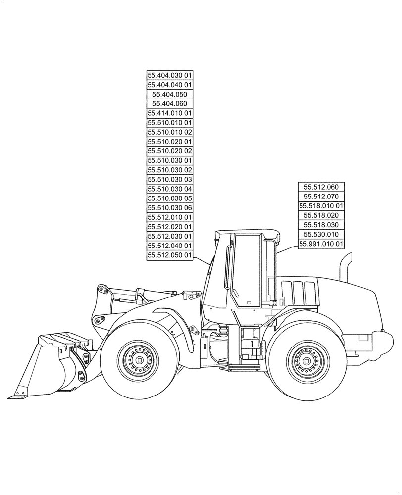 Схема запчастей Case 1021G - (55.000.00[02]) - SECTION INDEX - ELECTRICAL SYSTEMS (55) - ELECTRICAL SYSTEMS