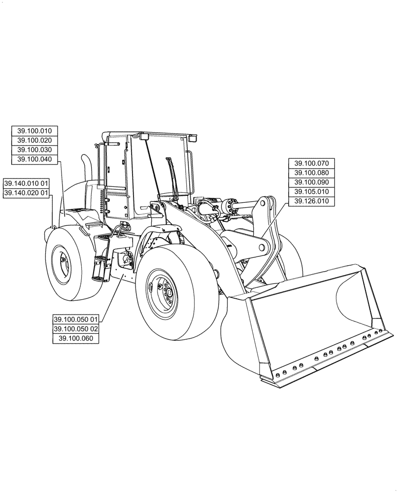 Схема запчастей Case 1121G - (39.000.00) - SECTION INDEX - FRAMES AND BALLASTING (39) - FRAMES AND BALLASTING