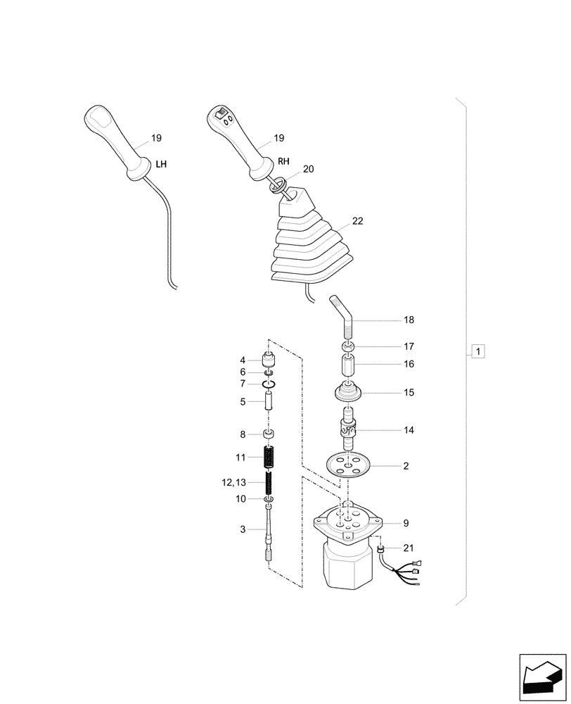Схема запчастей Case CX37C - (35.355.030) - VAR - 405032, 405033, 405034, 405035 - JOYSTICK, PROPORTIONAL VALVE, REMOTE CONTROL (35) - HYDRAULIC SYSTEMS