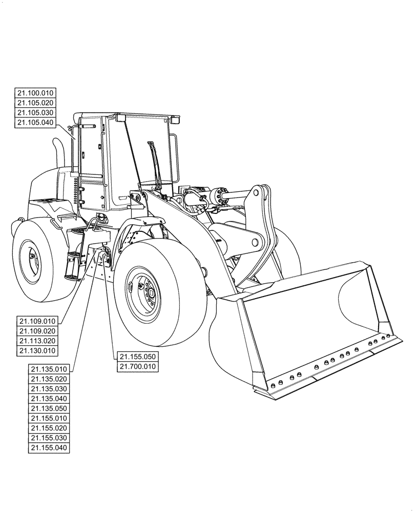 Схема запчастей Case 1121G - (21.000.00) - SECTION INDEX - TRANSMISSION (21) - TRANSMISSION