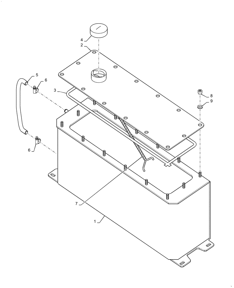 Схема запчастей Case DV210CD - (39.500.AQ[03]) - WATER TANK ASSEMBLY - COMBI (39) - FRAMES AND BALLASTING