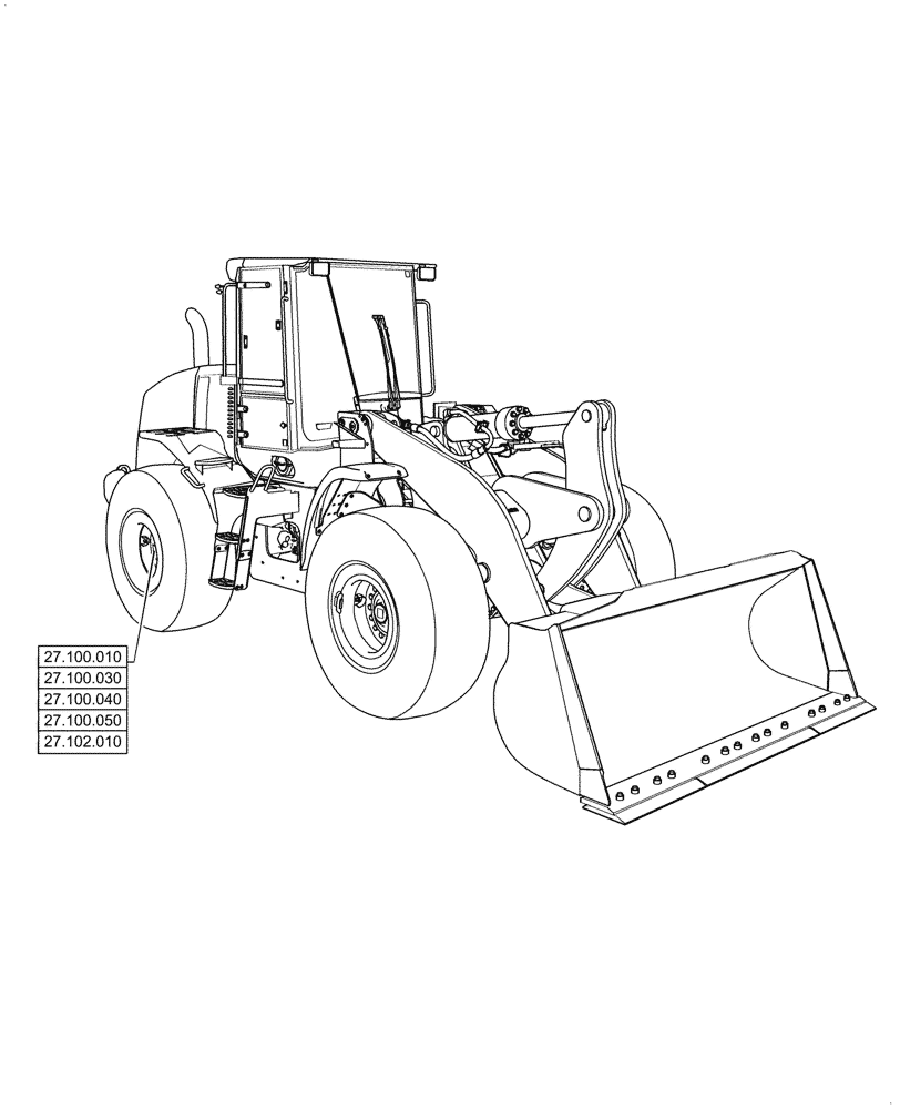 Схема запчастей Case 1121G - (27.000.00) - SECTION INDEX - REAR AXLE SYSTEM (27) - REAR AXLE SYSTEM