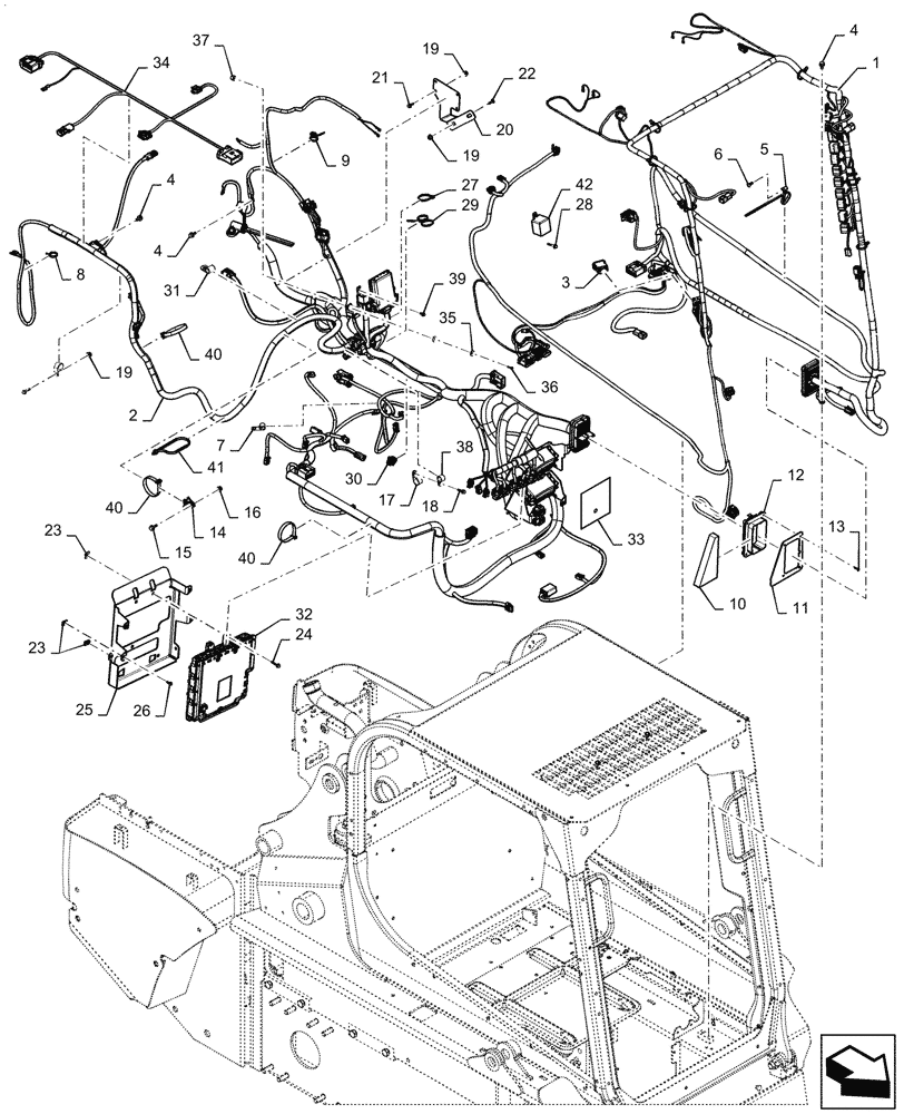 Схема запчастей Case TV380 - (55.101.AC[03]) - WIRE HARNESS & CONNECTOR, ELECTRONIC CONTROLS (14-NOV-2016 & NEWER) (55) - ELECTRICAL SYSTEMS