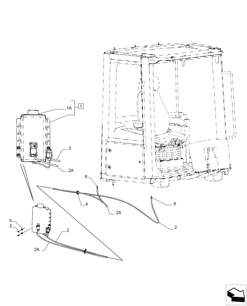Схема запчастей Case 621E - (04-28) - WINDSHIELD WASHER MOUNTING (04) - ELECTRICAL SYSTEMS