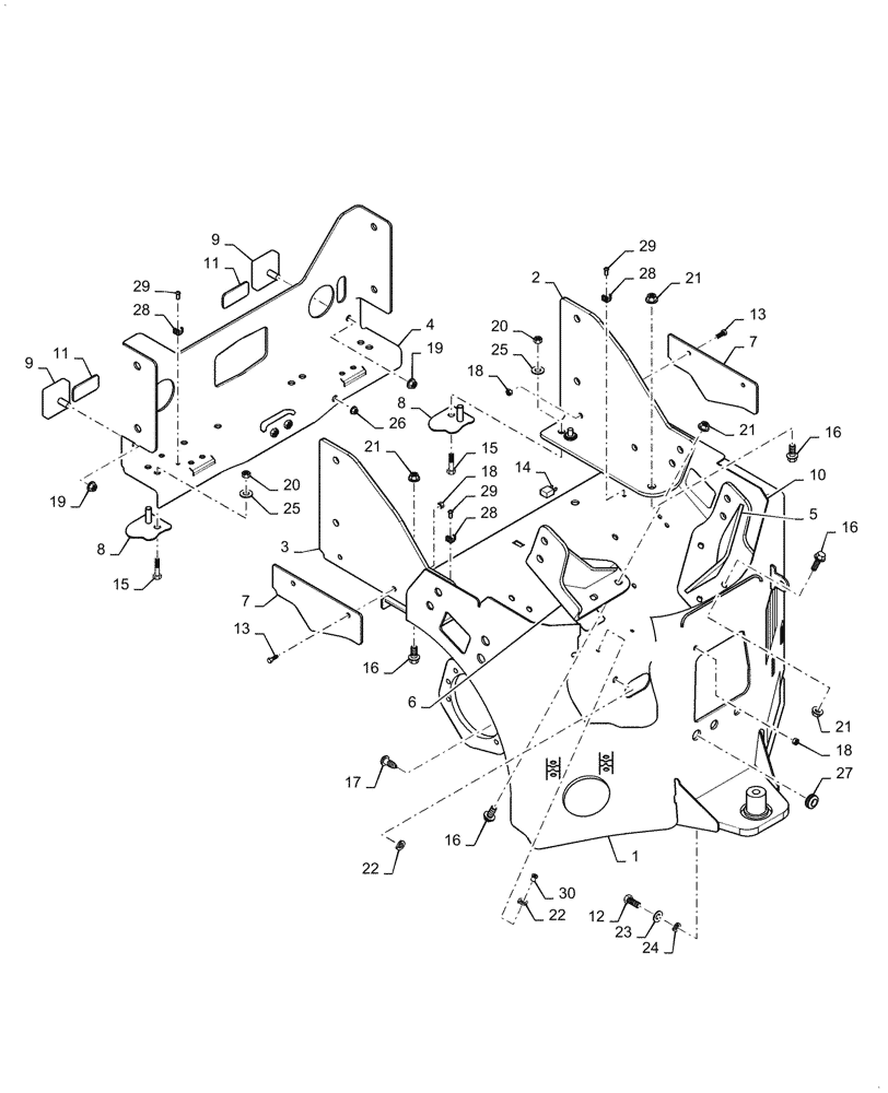 Схема запчастей Case DV23CC - (39.100.AS[01]) - FRAME, REAR (39) - FRAMES AND BALLASTING