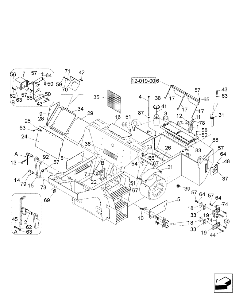 Схема запчастей Case SR15 - (12-001-00[01]) - CHASSIS - IF USED (09) - CHASSIS/ATTACHMENTS