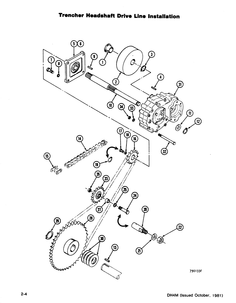 Схема запчастей Case DH4 - (2-04) - TRENCHER HEADSHAFT DRIVE LINE INSTALLATION (89) - TOOLS