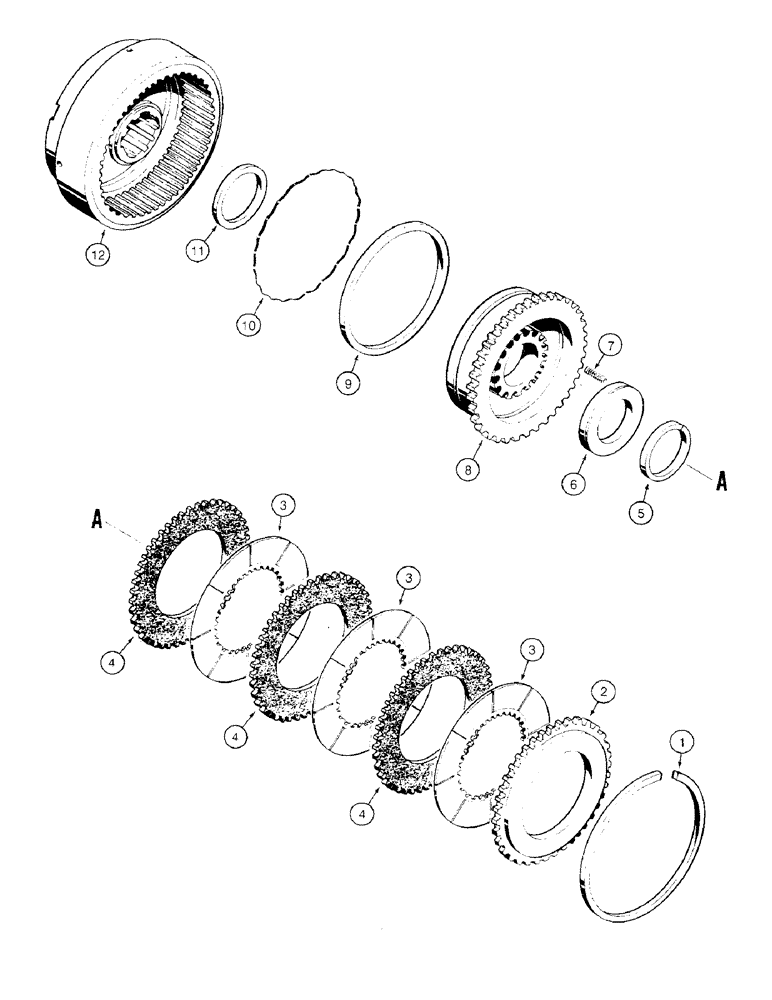 Схема запчастей Case 475 - (156) - TRANSMISSION FORWARD AND REVERSE CLUTCHES (21) - TRANSMISSION