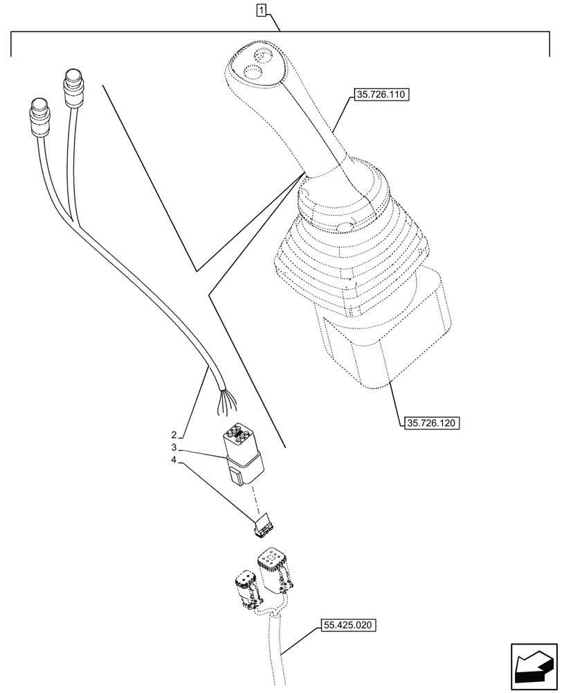 Схема запчастей Case 580N - (88.100.35[29]) - DIA KIT - DUAL AUXILIARY, STANDARD DIPPER, PILOT CONTROL (88) - ACCESSORIES