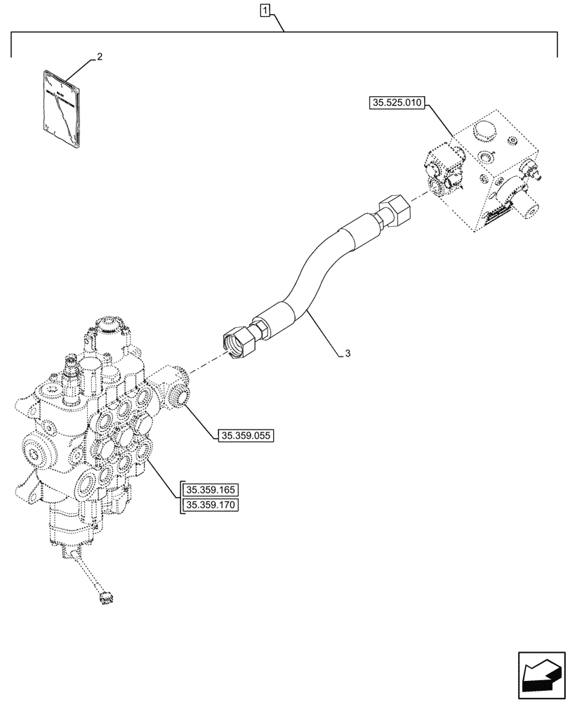 Схема запчастей Case 580SN - (88.100.35[19]) - DIA KIT, THREE SPOOL VALVE, MECHANICAL CONTROL, POWERSHIFT TRANSMISSION (88) - ACCESSORIES