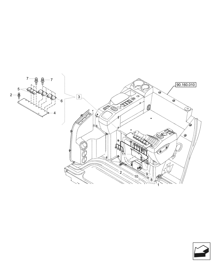 Схема запчастей Case CX33C - (55.100.010) - RELAY, FUSE BOX (55) - ELECTRICAL SYSTEMS
