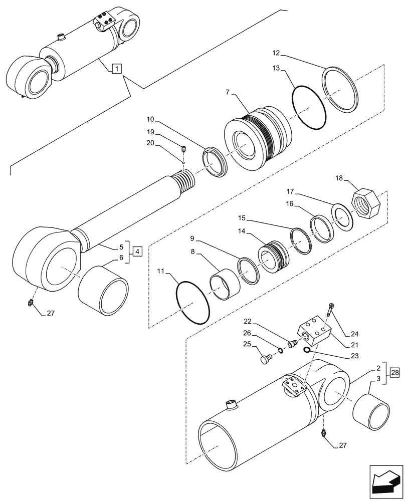 Схема запчастей Case CX750D RTC - (39.140.100) - VAR - 481263 - HYDRAULIC CYLINDER, COUNTERWEIGHT, COMPONENTS (39) - FRAMES AND BALLASTING
