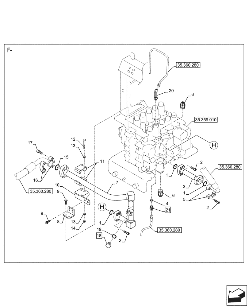 Схема запчастей Case CX750D RTC ME - (35.360.300) - VAR - 461871 - HAMMER CIRCUIT, LINES, SHEARS, W/ ELECTRICAL PROPORTIONAL CONTROL (35) - HYDRAULIC SYSTEMS