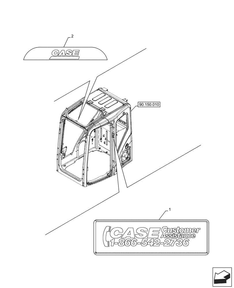 Схема запчастей Case CX750D RTC ME - (90.108.710) - MODEL INDENTIFICATION DECAL (90) - PLATFORM, CAB, BODYWORK AND DECALS
