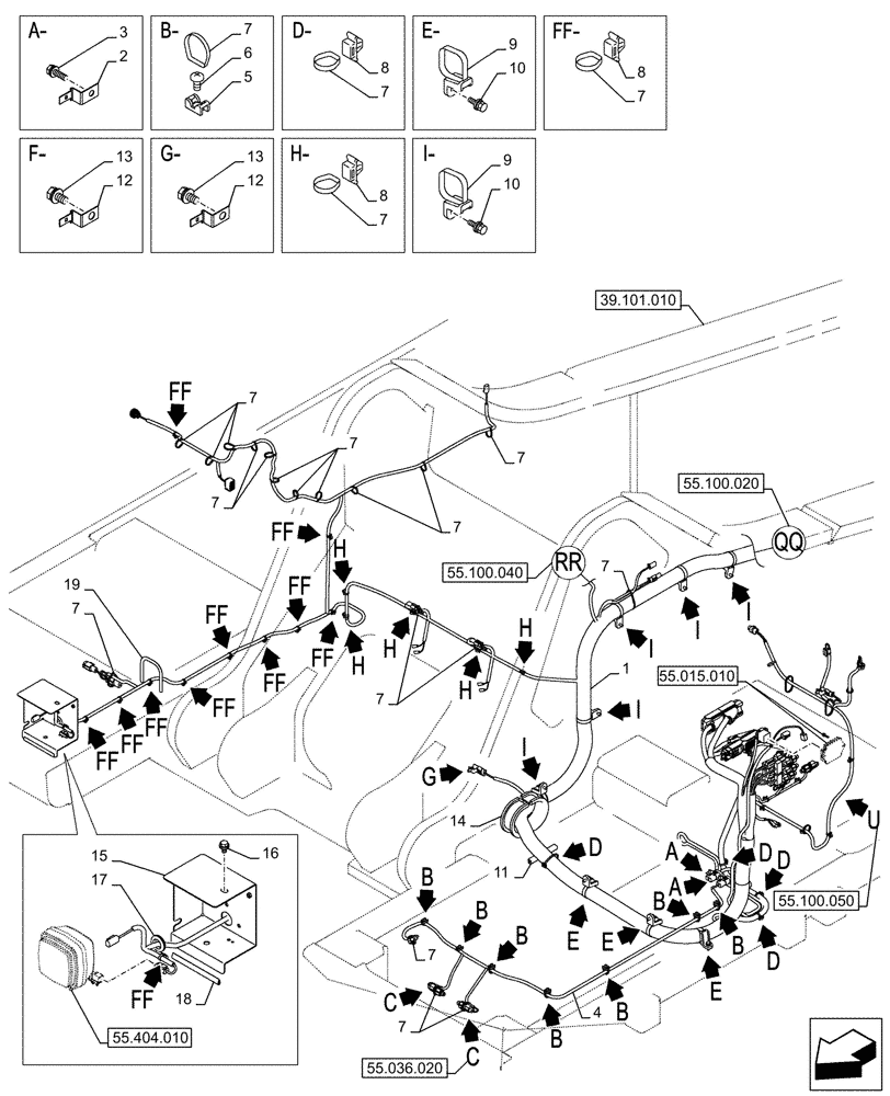 Схема запчастей Case CX750D RTC ME - (55.100.010) - MAIN, WIRE HARNESS (55) - ELECTRICAL SYSTEMS