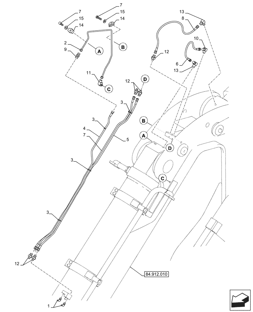 Схема запчастей Case CX750D RTC ME - (71.460.020) - VAR - 488019, 461572 - ARM, LUBRIFICATION LINE (71) - LUBRICATION SYSTEM