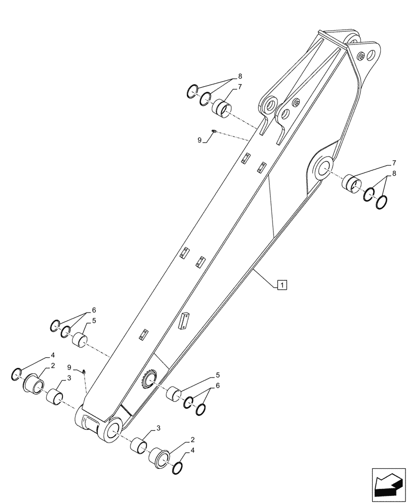 Схема запчастей Case CX245D SR LC - (84.912.030) - VAR - 781128 - ARM (L=2.4M) (84) - BOOMS, DIPPERS & BUCKETS
