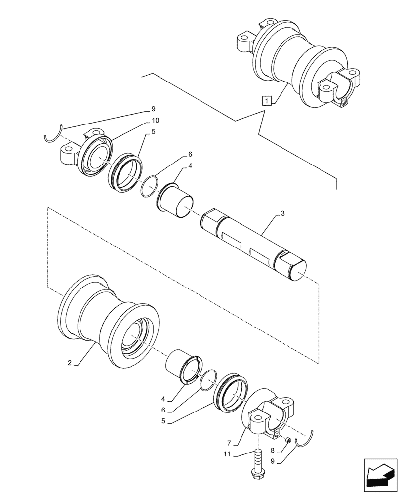 Схема запчастей Case CX245D - (48.138.020) - TRACK ROLLER (48) - TRACKS & TRACK SUSPENSION