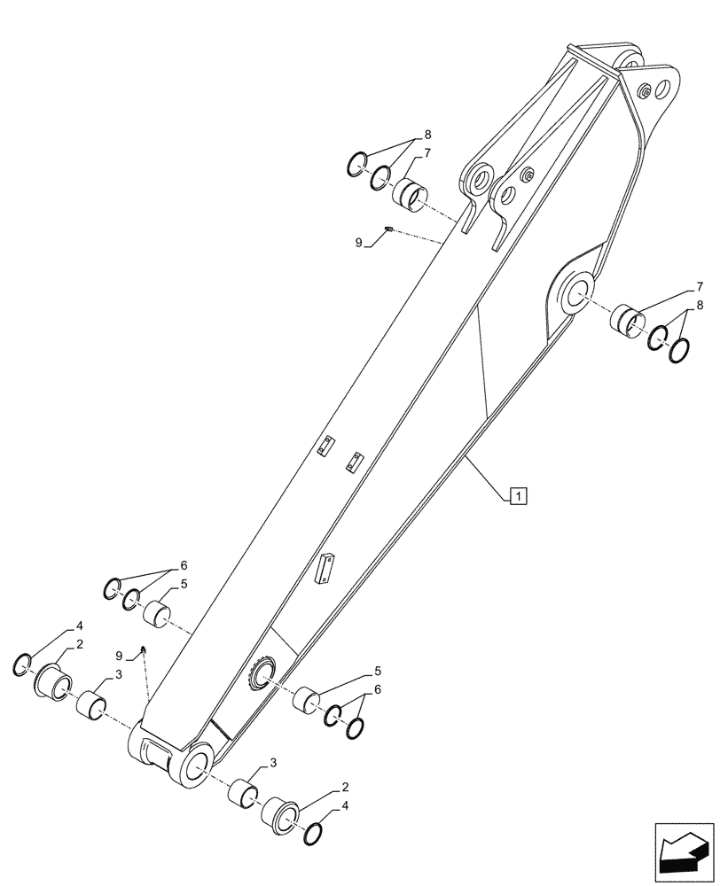 Схема запчастей Case CX245D - (84.912.020) - VAR - 461501 - ARM (L=2.4M) (84) - BOOMS, DIPPERS & BUCKETS