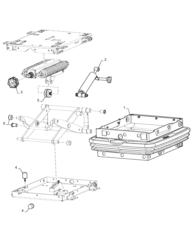 Схема запчастей Case 621G - (90.120.010[01]) - VAR - 734062, 734072 - SEAT, MECHANICAL SUSPENSION SERVICE PARTS (90) - PLATFORM, CAB, BODYWORK AND DECALS