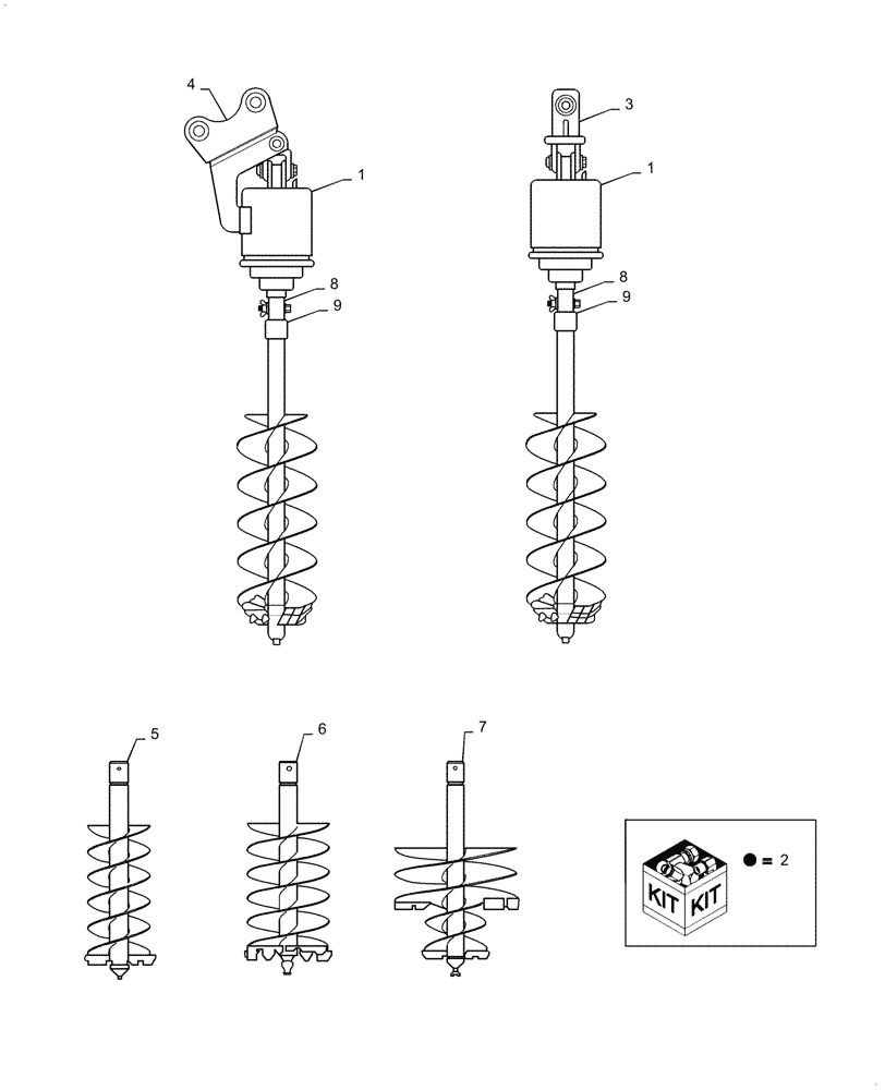 Схема запчастей Case CX17C - (95.100.060[01]) - AUGER ASSY - NA ONLY (95) - CE ATTACHMENTS